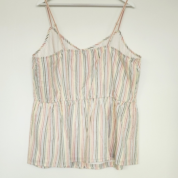 NWT LANE BRYANT White Multi Striped Button-Front Lined Cami Top Size 22 - Picture 11 of 13